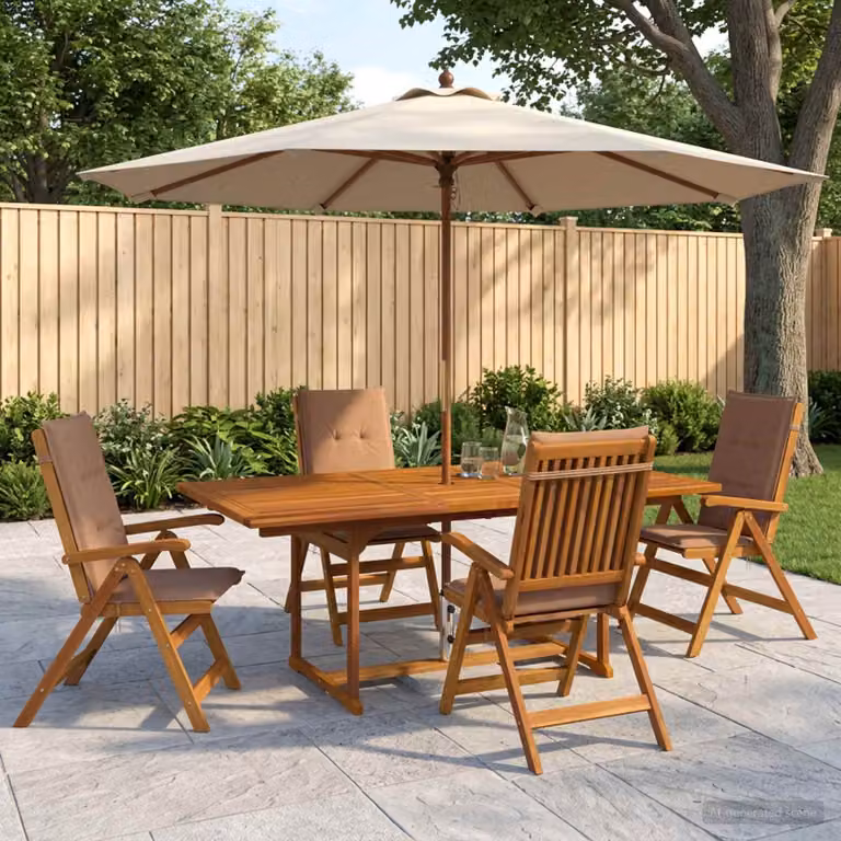 Set da pranzo da giardino vidaXL in legno di acacia naturale composto da 5 pezzi