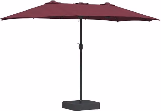 Ombrellone da giardino moderno pieghevole comfort 385 x 209 x 244 cm in poliestere bordeaux 02_0058678