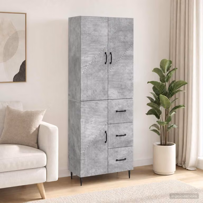 Set di 2 armadi da parete vidaXL moderni in MDF grigio con ante a battente e ripiani interni L/P/H: 89,5 x 34,5 x 66,0 cm