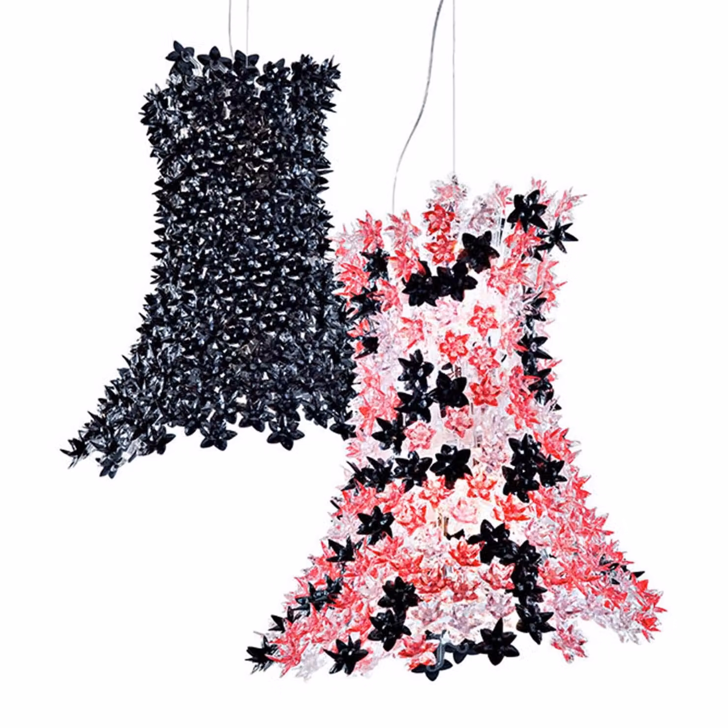 Kartell Lampada a sospensione Bloom, Nero, Soggiorno / Sala da pranzo, Plastica, Design, Lampada a sospensione