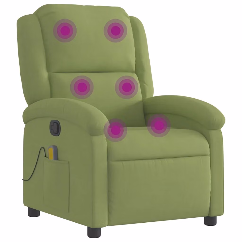 Poltrona Relax Reclinabile vidaXL in Velluto Verde con Braccioli e Regolazione Manuale – 2