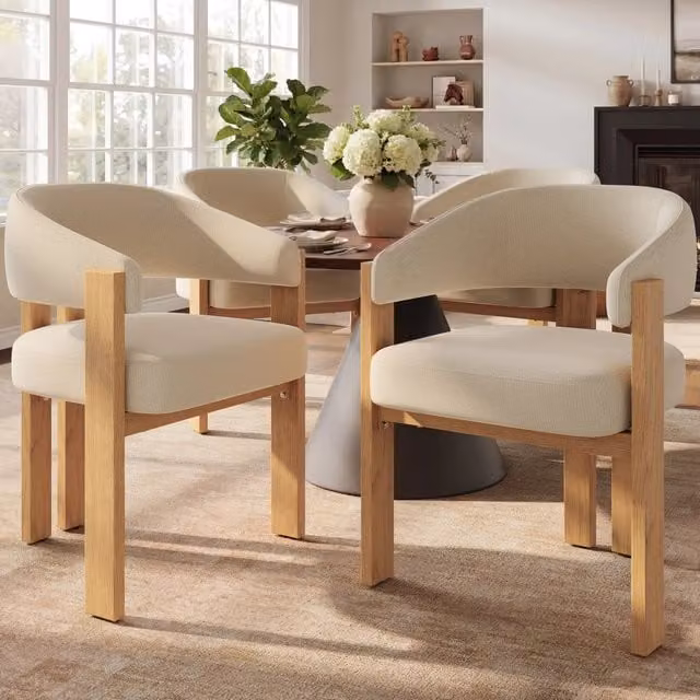 Sedia da pranzo ergonomica - Zephmum- 4 pezzi imbottiti gambe in ferro