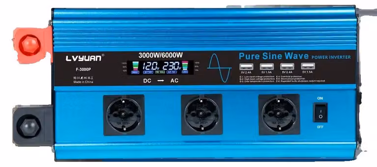 Inverter, onda sinusoidale pura, alta efficienza, potenza di picco 6000W, modello per l'Europa, ingresso DC 12V, uscita AC 220V-240V