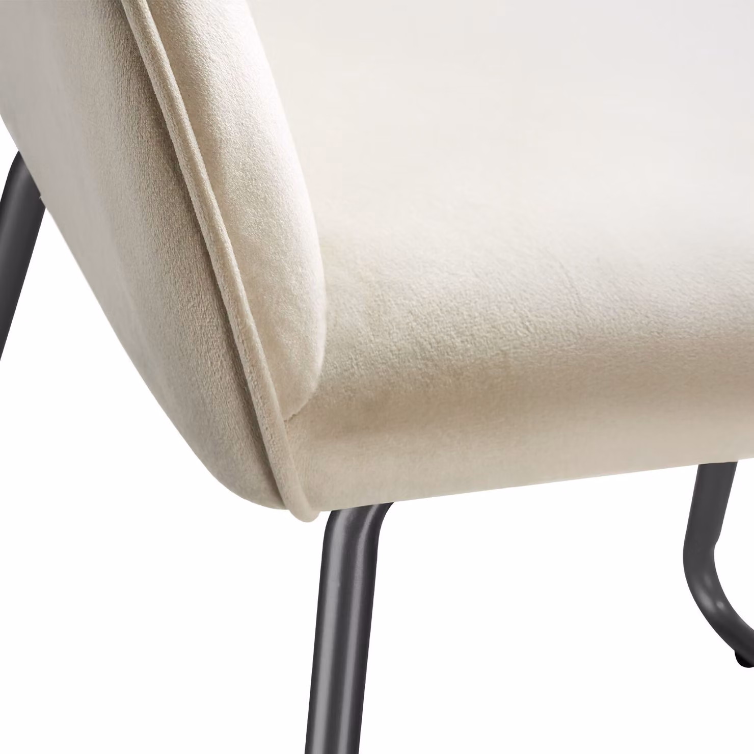 Set di 4 sedie da pranzo Jeane TecTake in velluto beige e nero con struttura a slitta in metallo – 1