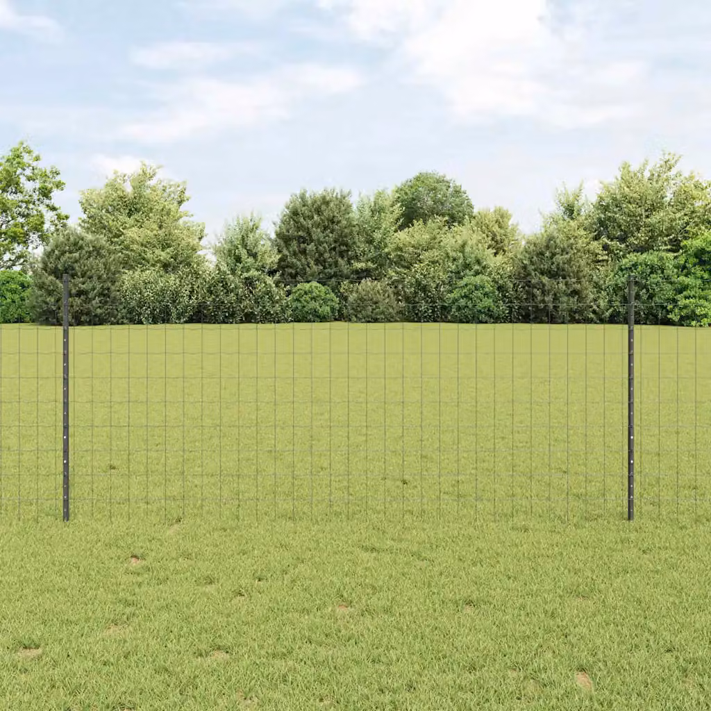 Recinzione Euro vidaXL in acciaio rivestito in PVC con palo, L: 10 m, H: 1 m
