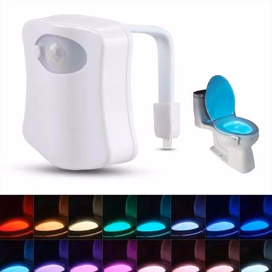 Lampade a LED per bagni, 16 colori, lampada da comodino, illuminazione a LED per bagni e servizi igienici, alimentate a batterie.