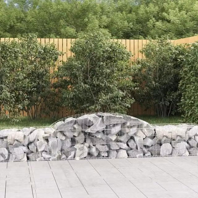 Cesti Gabbioni ad Arco 8 pz 300x50x40/60 cm Ferro Zincato 3146653
