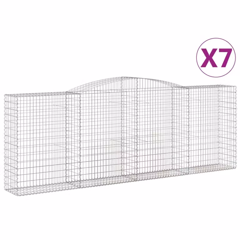 Cesti Gabbioni ad Arco 7 pz 400x50x140/160 cm Ferro Zincato
