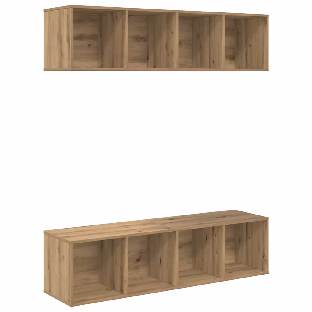 Set di 2 mobili TV vidaXL in legno rovere marrone stile minimalista L/P/H: 37 x 37 x 142,5 cm – 2