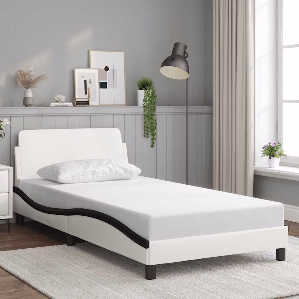 Giroletto vidaXL Dover in similpelle nero e bianco 100x200 cm