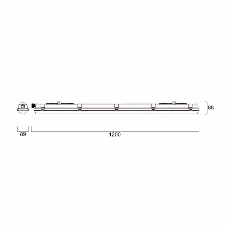Sylvania Lampada convessa a LED RESISTO, grigio chiaro, 120 cm, 17 W, 840 IP66 RESISTO, Alluminio / Grigio / Zincato, Plastica, Plafoniera