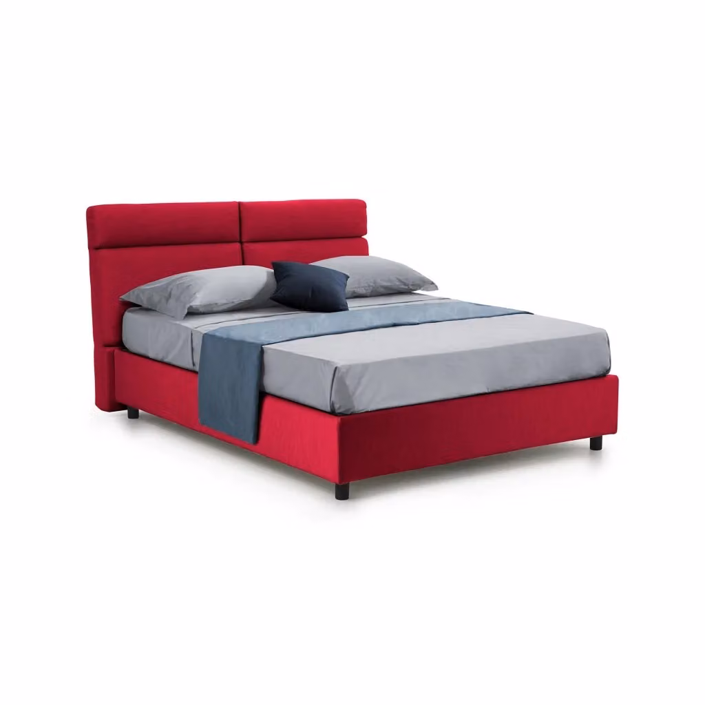 Letto Matrimoniale Ator DMORA Rosso e Nero L/P: 160 x 200 cm – 2