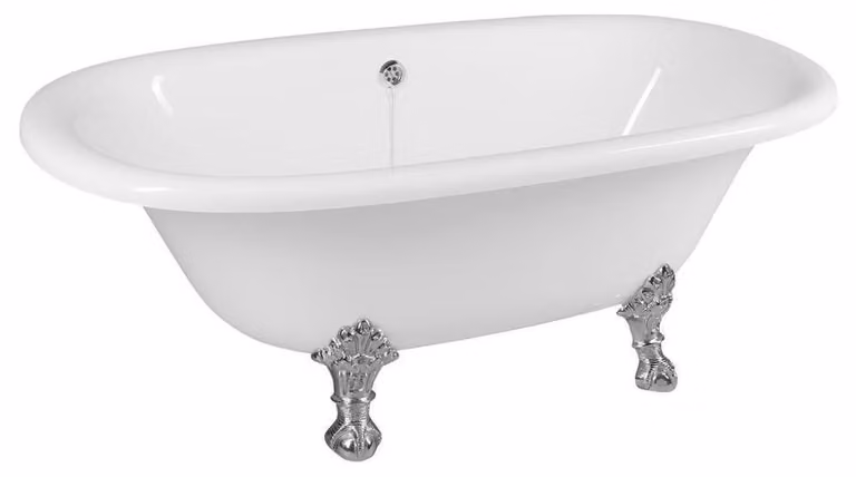 REGATA Vasca da bagno freestanding 175x85x61cm, piedini cromati, bianco