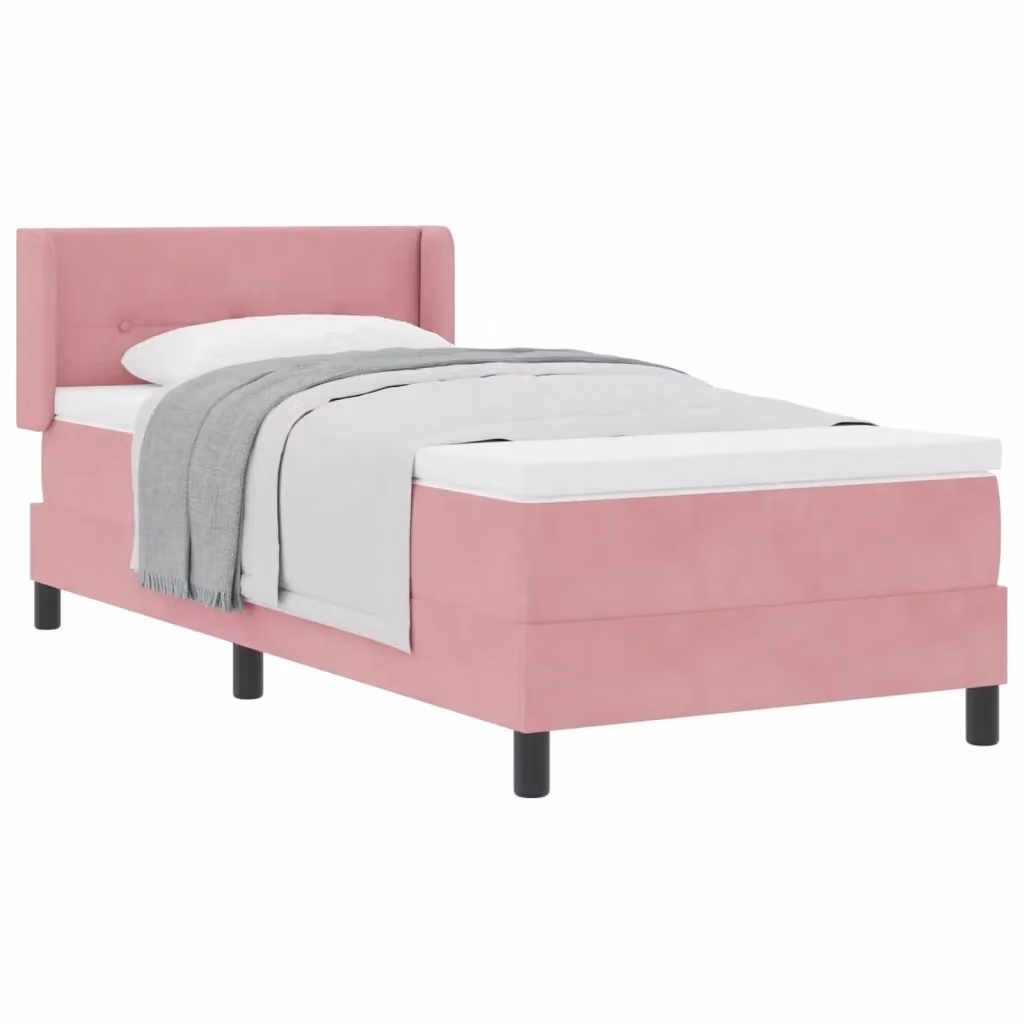 Letto ibrido con testiera in velluto rosa vidaXL L: 200 cm, P: 100 cm – 2