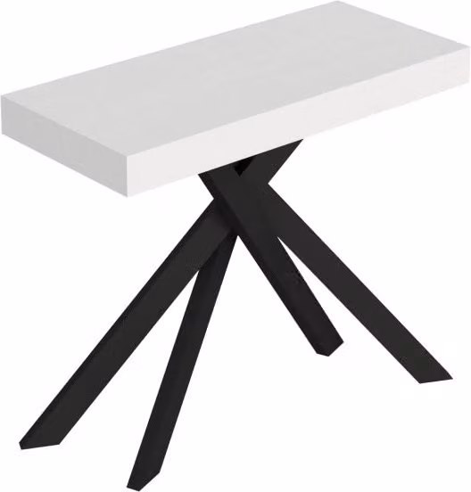 Consolle allungabile 90x40/300 cm Saki bianco frassino gambe antracite