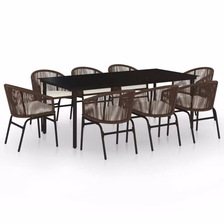 Set da Pranzo da Giardino 9 pz Marrone