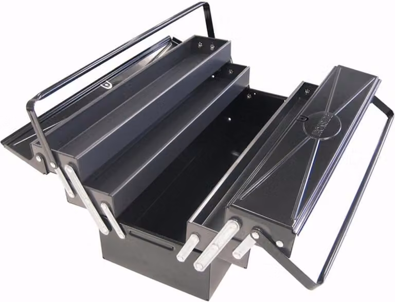 Ironside 191-453 Cassetta degli attrezzi in metallo, 5 pezzi, 54 x 20 x 20 cm, nera (1 set)