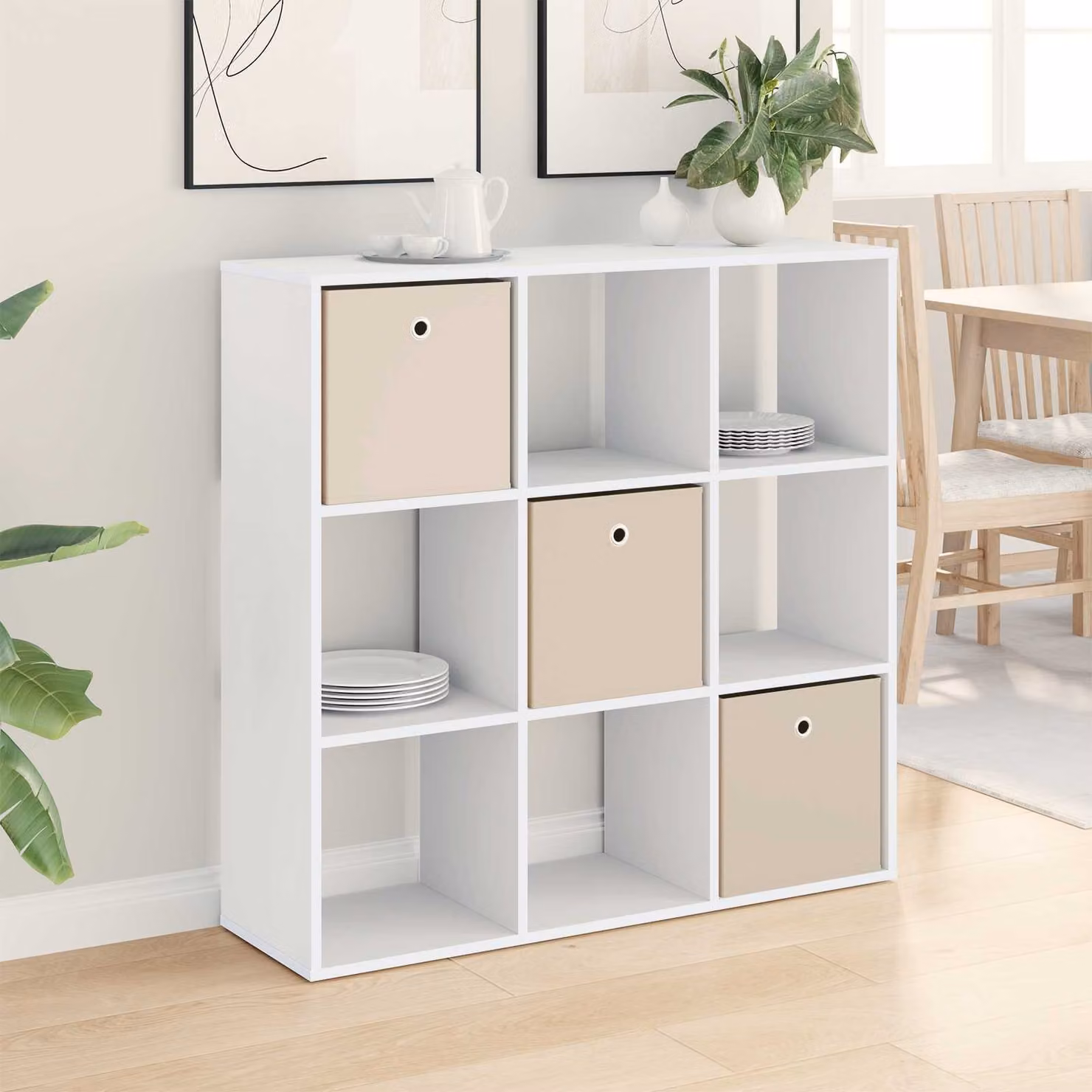Credenza moderna vidaXL in MDF bianco L: 102 cm, P: 31 cm, H: 99,5 cm