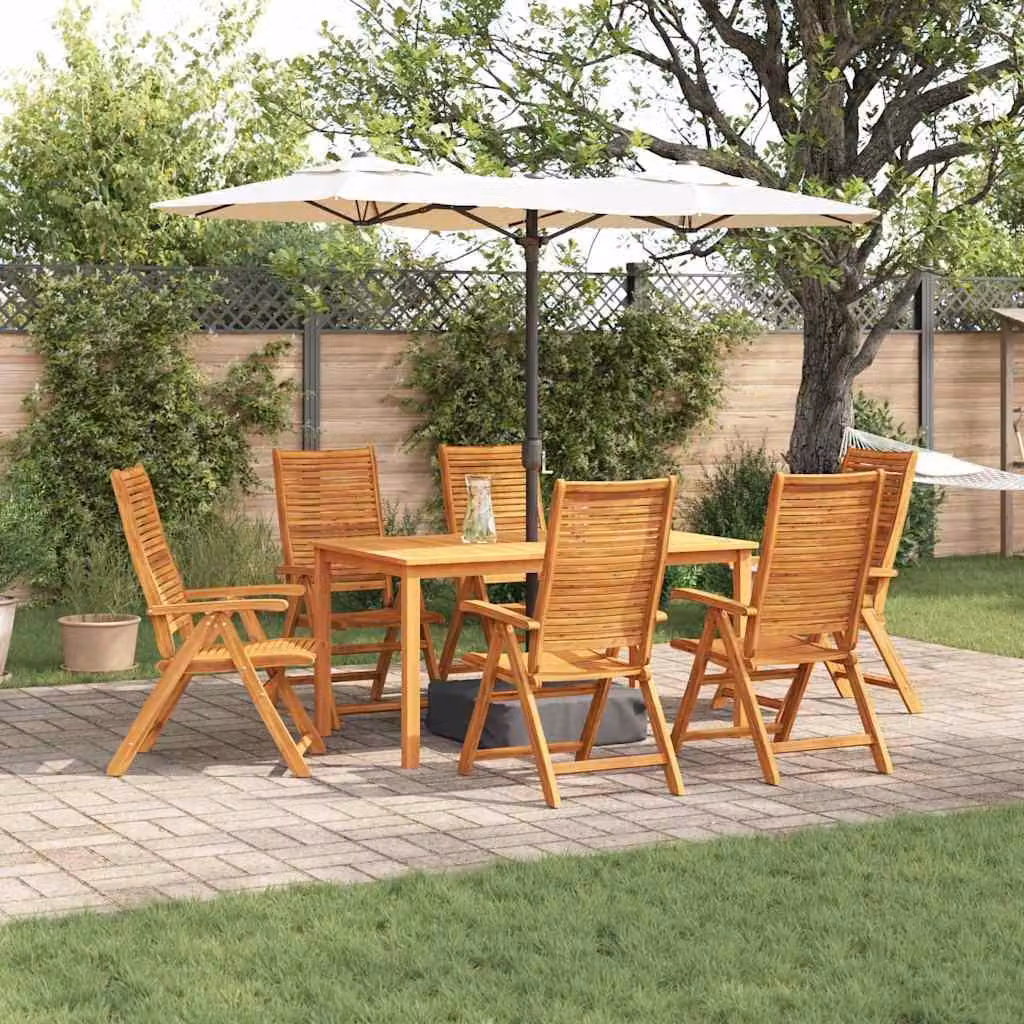 Maison Exclusive - Set da pranzo per esterno, 7 pezzi, legno massello di acacia, color marrone