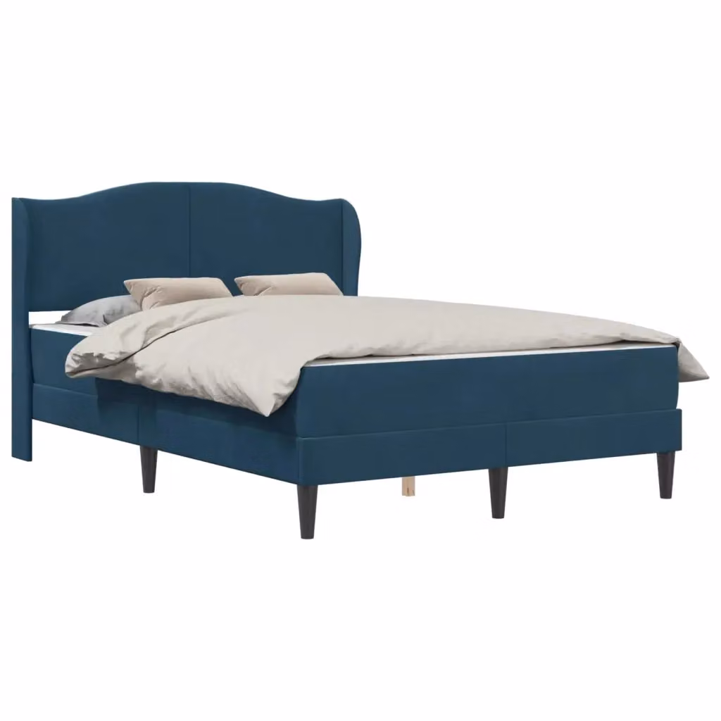 Letto moderno con struttura imbottita in velluto blu vidaXL L/P/H: 192 x 120 x 101 cm – 2
