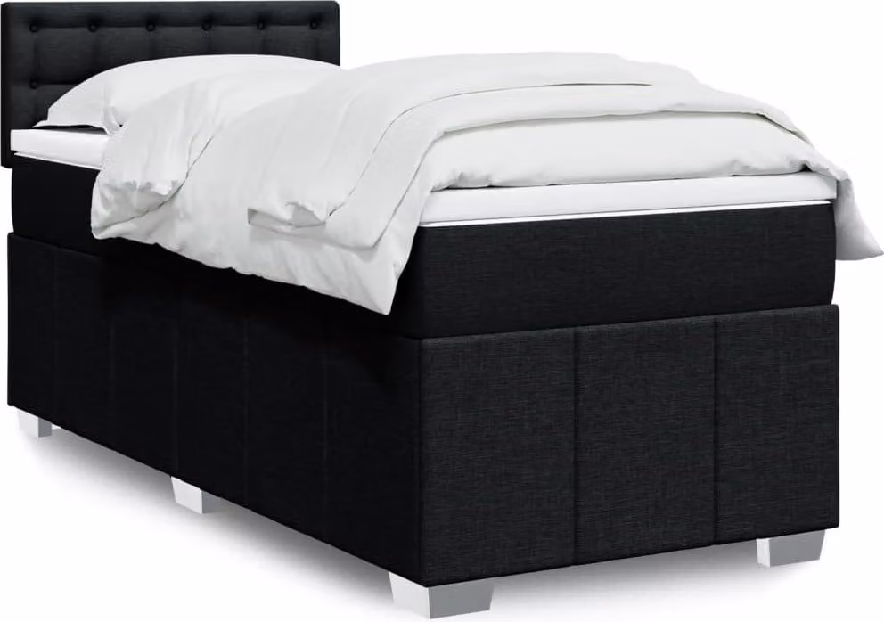 Maison Exclusive - Giroletto a Molle con Materasso Nero 90x190 cm in Tessuto