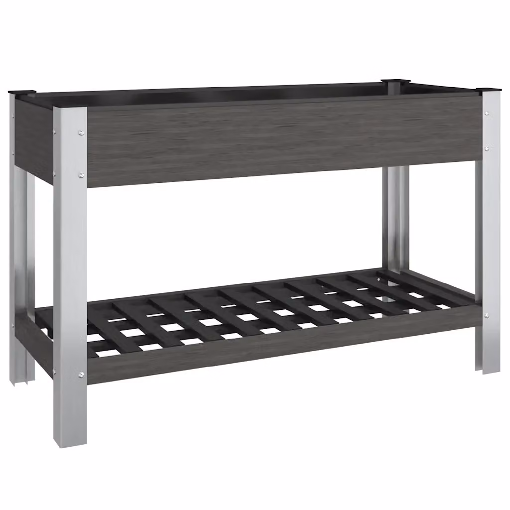 Fioriera Rialzata da Giardino con Ripiano VIDAXL in WPC Grigia L: 120 cm, P: 50 cm, H: 75 cm – 2