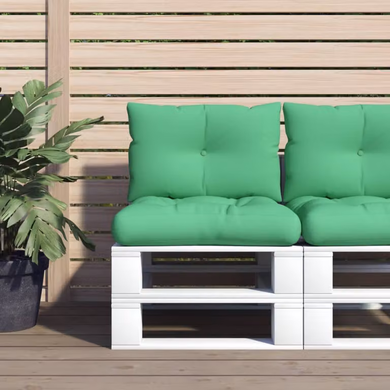 Set di 2 cuscini per pallet vidaXL verdi in poliestere idrorepellenti e resistenti ai raggi UV