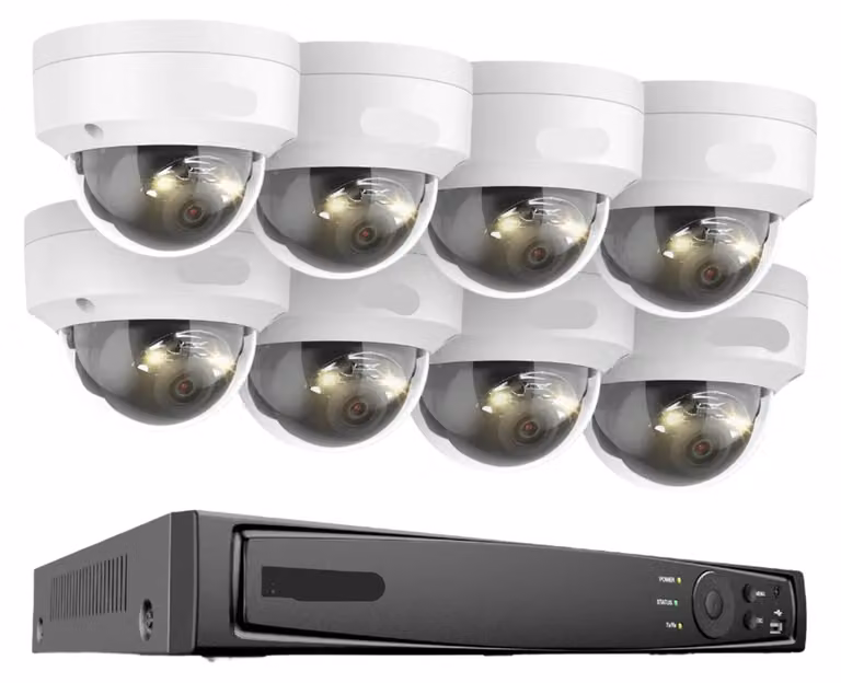 Kit di telecamere di sicurezza a 8 canali con 4 telecamere da 12MP, ad alta definizione, senza hard disk