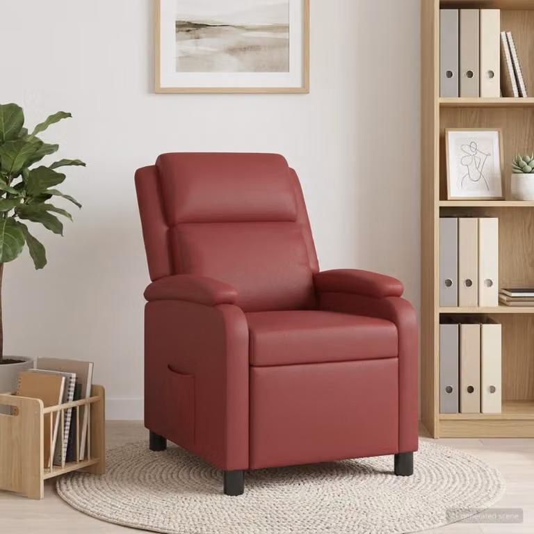 Poltrona reclinabile relax vidaXL in similpelle rossa per soggiorno e ufficio