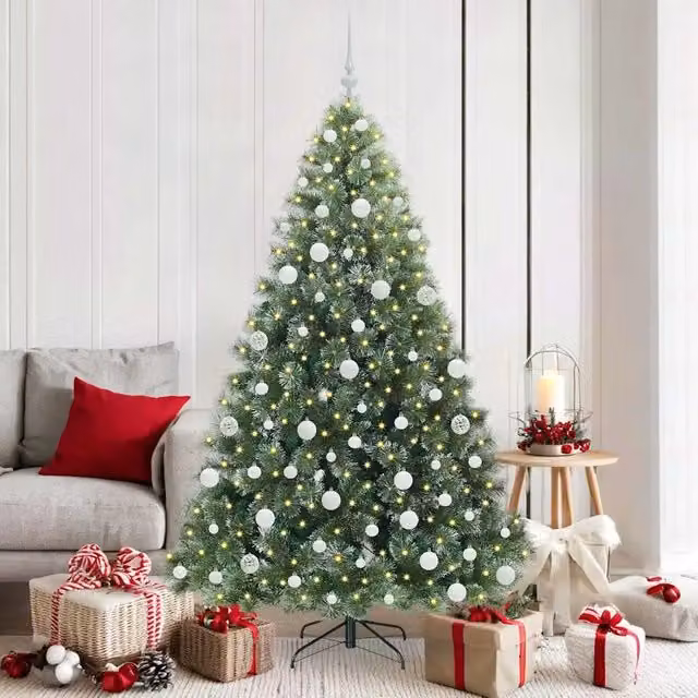 Albero di Natale artificiale con 300 LED Verde 180 cm PE e PVC 3397851