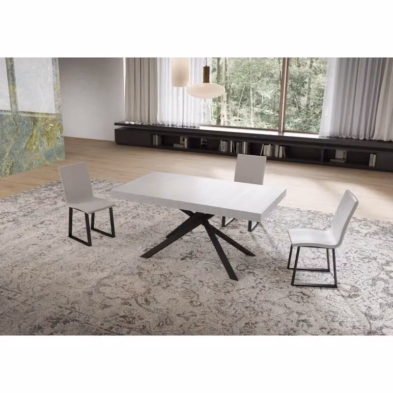 Tavolo allungabile Niket Itamoby Bianco Frassino con telaio Antracite L: 160-244 cm, P: 80 cm, H: 77 cm – 2