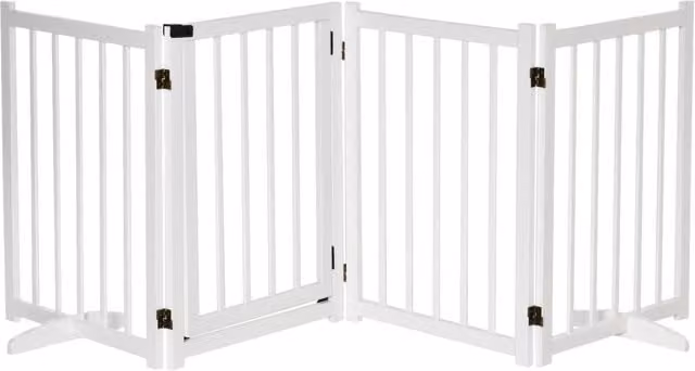 Cancelletto pieghevole per cani XYLO in legno bianco L: 237.5 cm, P: 36 cm, H: 80 cm