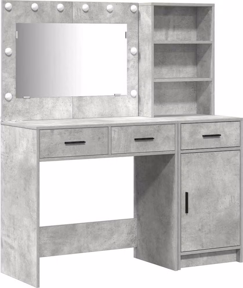 Tavolo da Trucco con cassetto 2 pcs Grigio Legno multistrato
