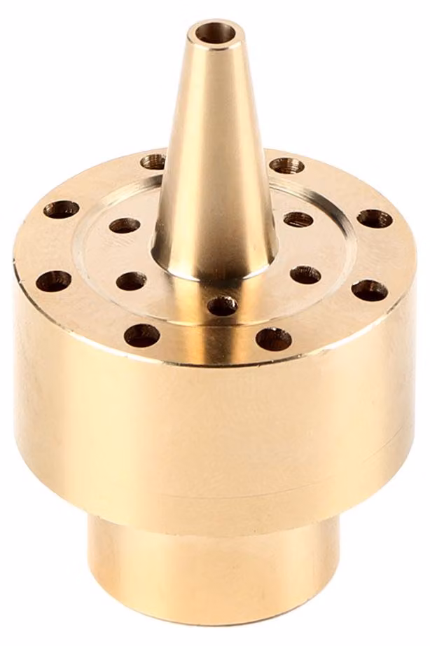 Colonna in ottone per fontana da giardino, ugello per acqua, irrigatore, spruzzatore, finitura dorata (1/2")