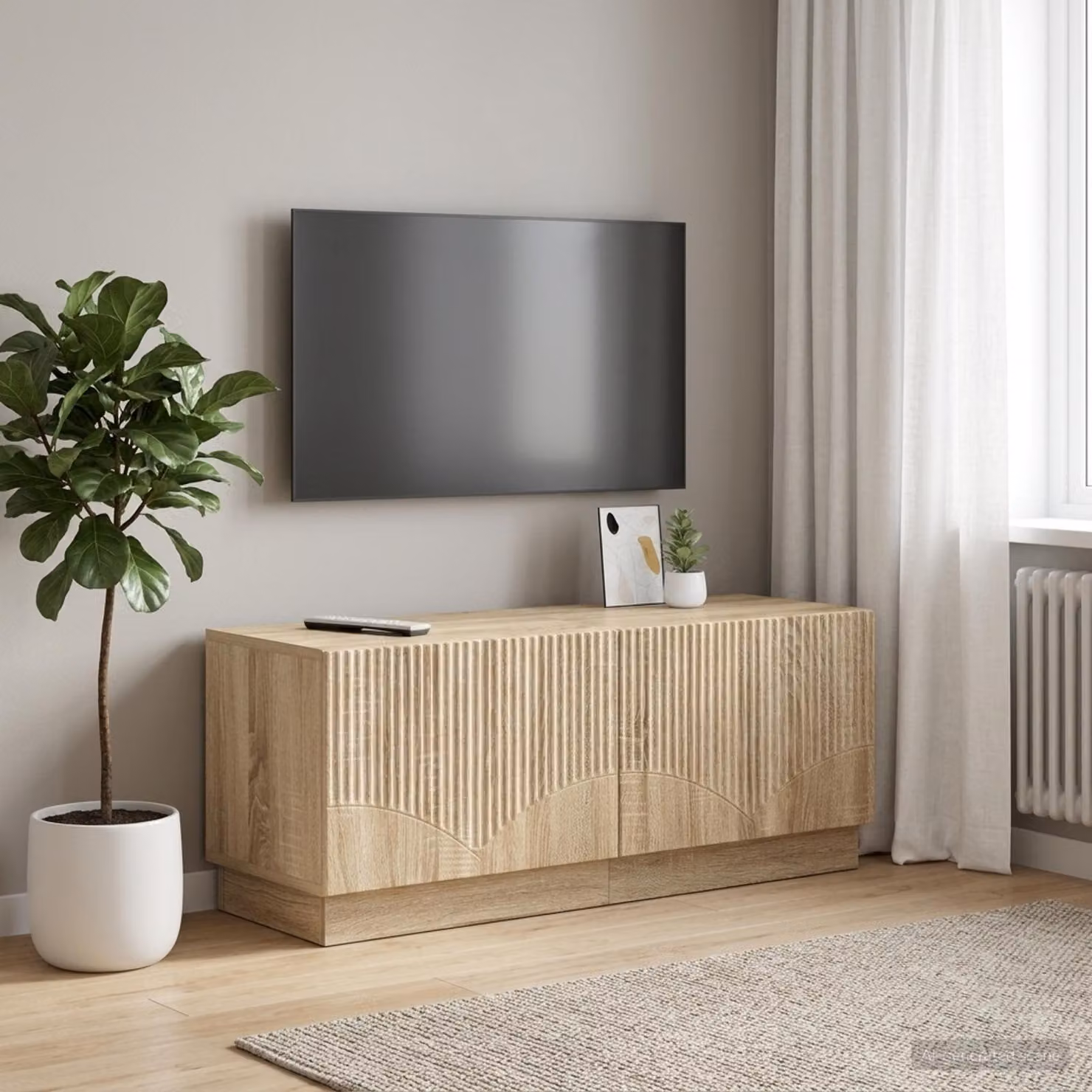 Mobile TV vidaXL in legno ingegnerizzato color rovere sonoma marrone con scomparti multimediali per il tuo soggiorno