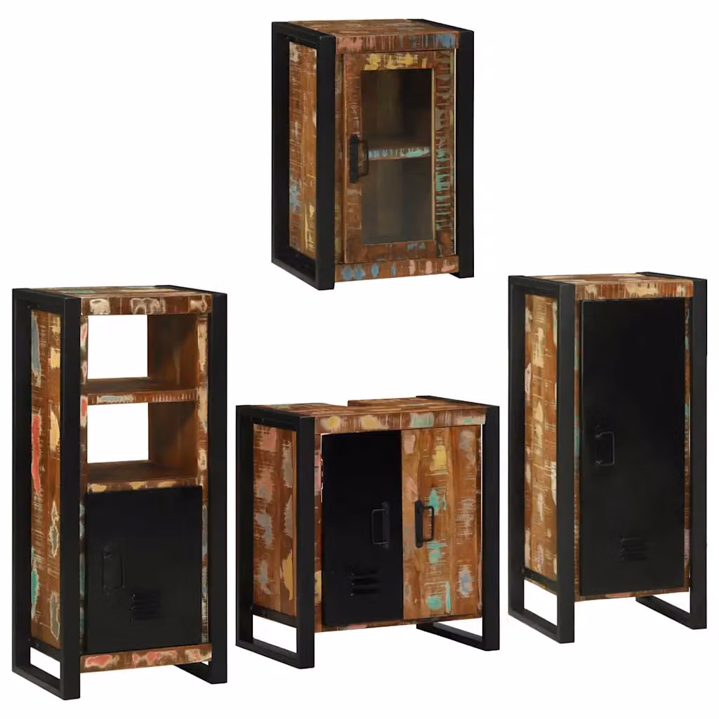 Set di mobili per il bagno vidaXL in legno e metallo multicolore L/P/H: 55 x 35 x 60 cm