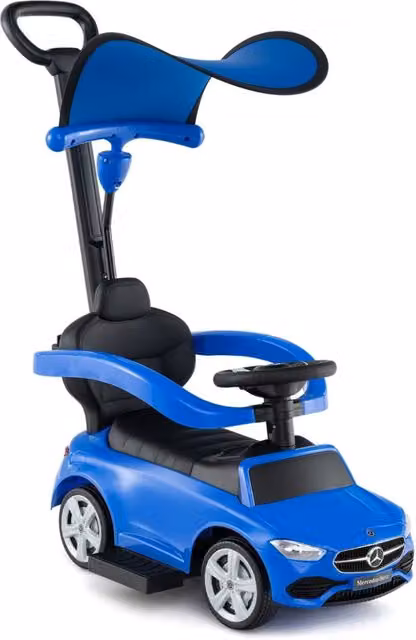 Macchinina 3 in 1 Mercedes per bambini, interattiva e sicura, colore blu, L/P/H: 84 x 39 x 90 cm