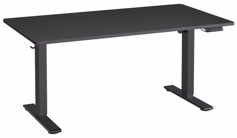Scrivania regolabile in altezza elettricamente, con porta USB-C e sistema di gestione dei cavi | Colore: nero | Dimensioni: 140x80x72-120 cm