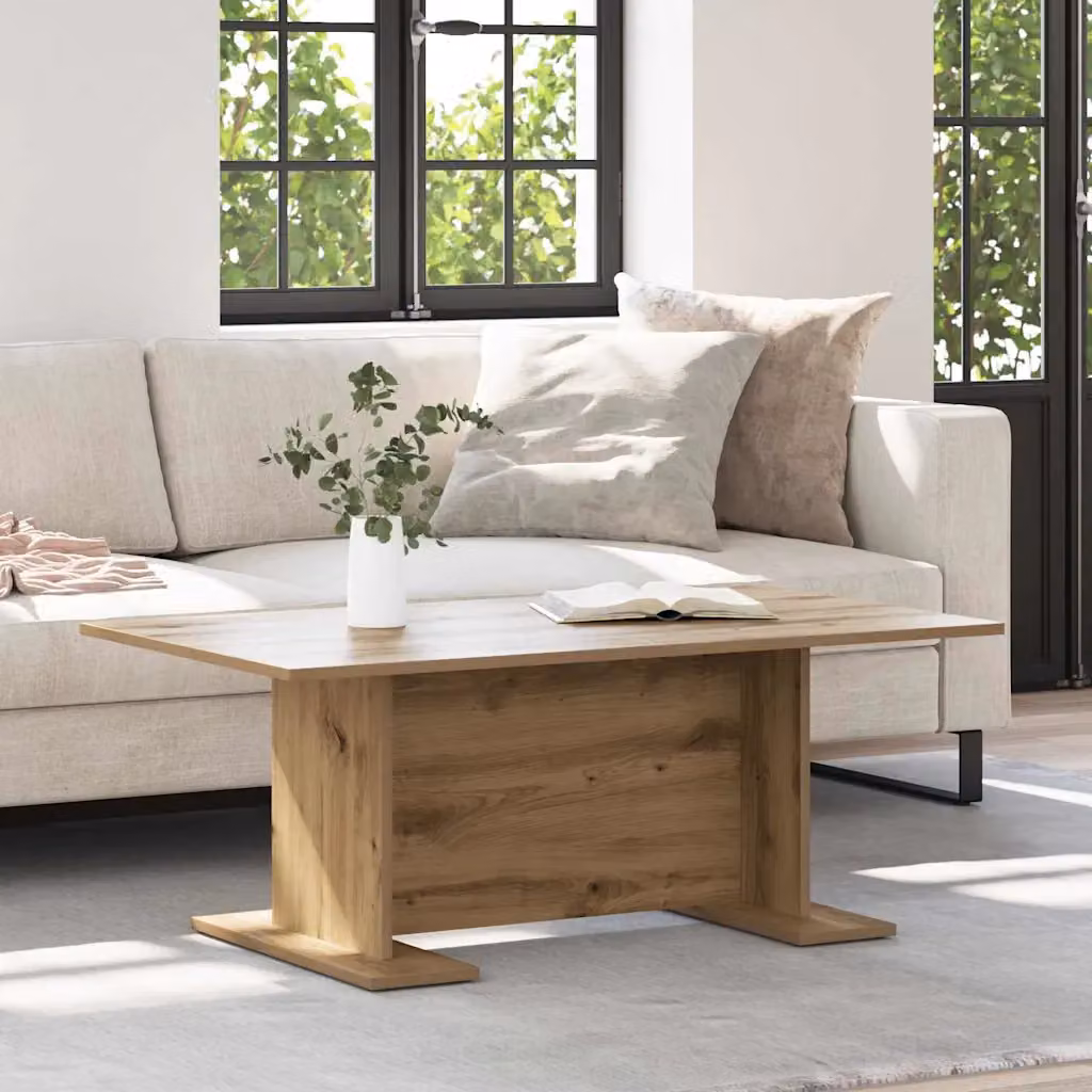 vidaXL Tavolino da salotto rettangolare in stile rustico color rovere, L: 103,5 cm, P: 60 cm, H: 40 cm