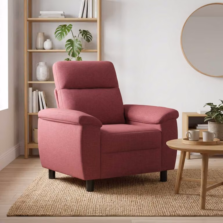 Divano moderno vidaXL in tessuto rosso, L 95 x P 90 x H 95 cm
