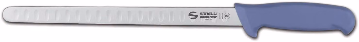 Coltello salmone, lama alveolata cm 28 blu linea Supra di Sanelli Ambrogio