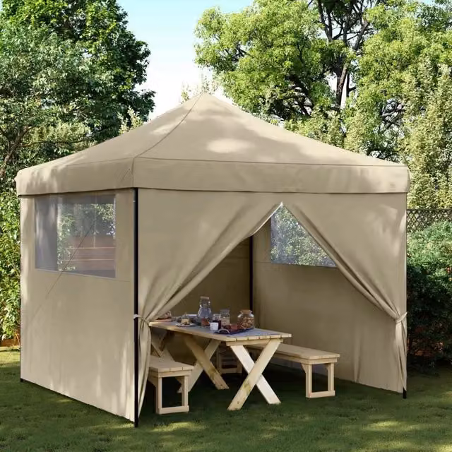 Tenda da festa Party-Tenda in tessuto Oxford beige e bianco L/P/H: 292 x 292 x 315 cm – 1