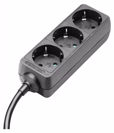 Adam Hall Cables 8747 X 3 M 3 - Nastro per prese a 3 vie con cavo di 3 m di lunghezza