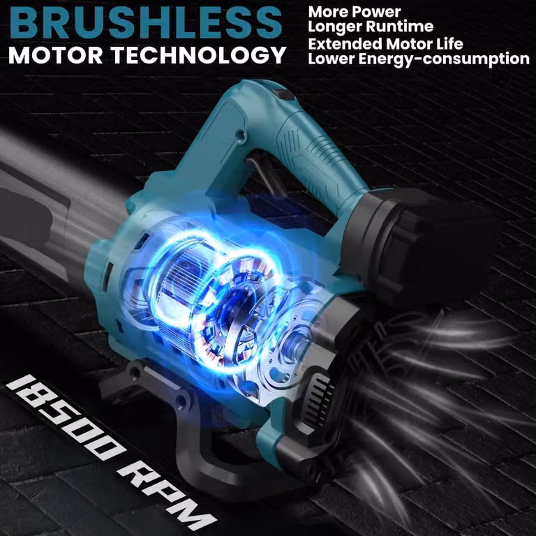 Soffiatore a batteria - Soffiatore senza fili - Potenza: 130 mph - Flusso d'aria: 480 CFM - Aspirapolvere/spazzante