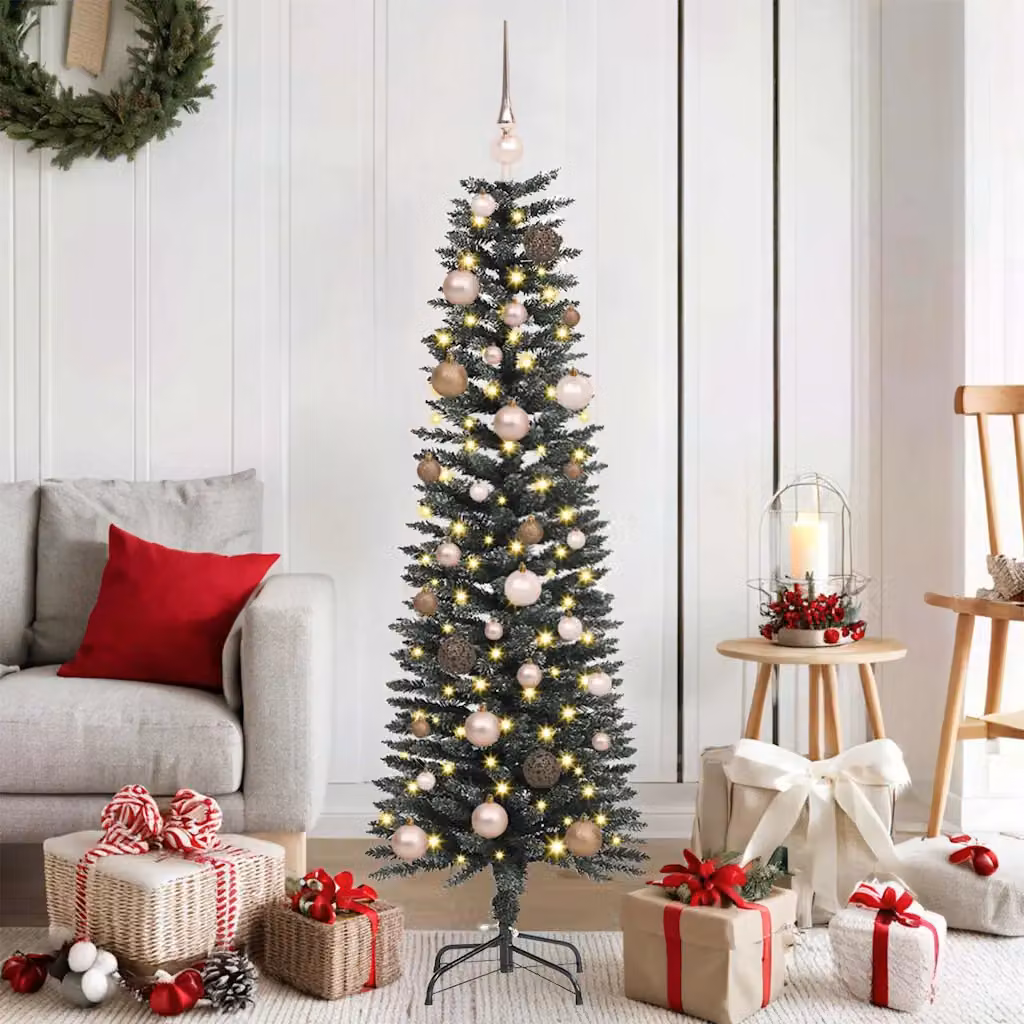 Albero di Natale artificiale vidaXL verde con 150 LED luce bianca calda, Altezza: 150 cm