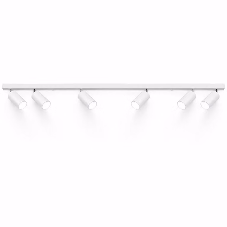 MasterLED Faretto da soffitto LED GU10 bianco opaco orientabile a 6 luci Alluminio IP20