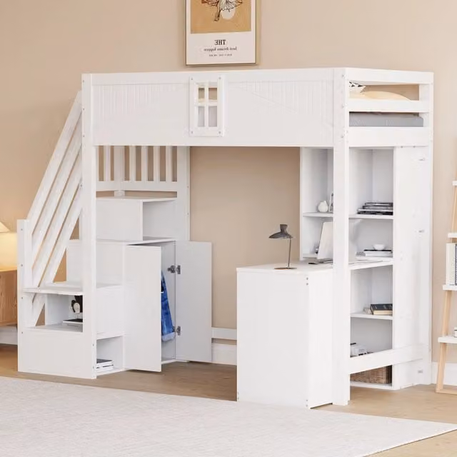 letto a castello legno bianco 90 x 200 cm