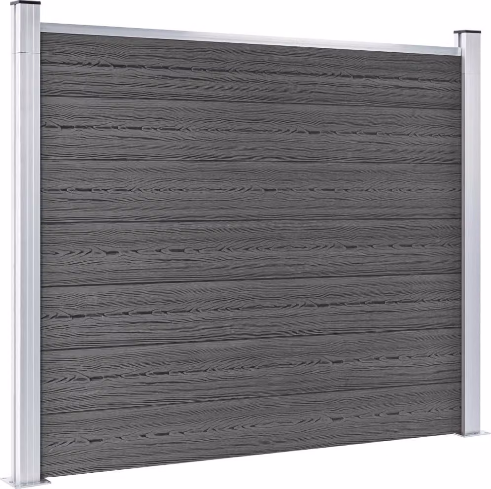 vidaXL Elemento di recinzione WPC 180x146 cm nero