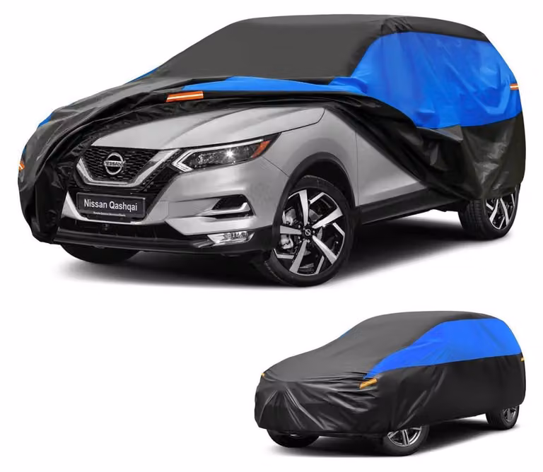 Copertura impermeabile e traspirante per auto, compatibile con Nissan Qashqai (2007-2025), disponibile nei colori nero e blu