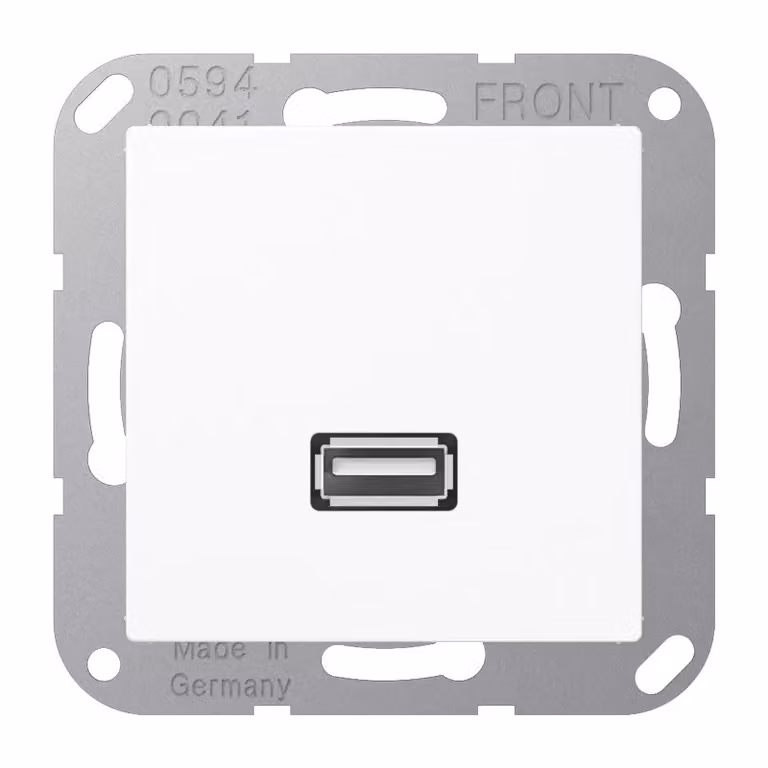 Presa di corrente USB Jung AS 500, A 500, A creation, A plus bianco MAA1122WW (MAA1122WW)